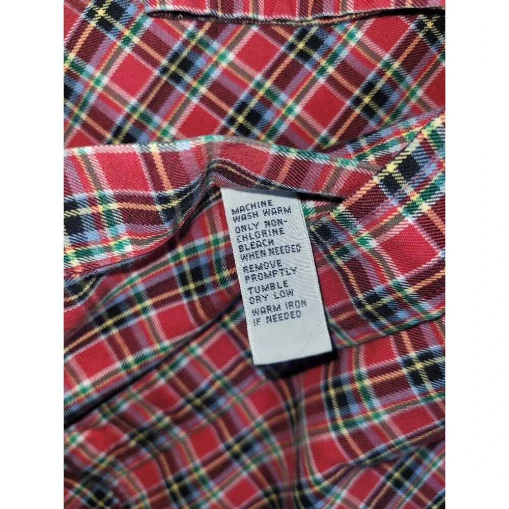 Ralph Lauren Shirt 100% Cotton Red/Green Plaid Long Sleeve Button Down Mens XL - Picture 7 of 11
